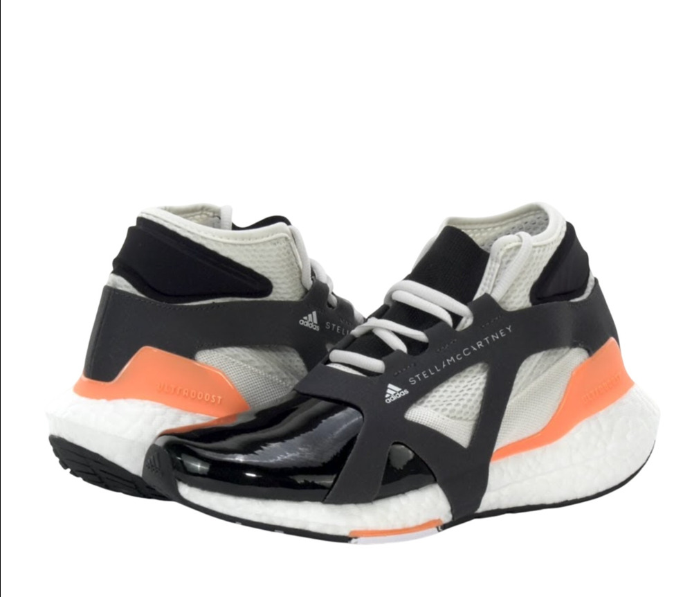 Adidas by Stella McCartney Womens Ultraboost 21 Sneakers US 9.5 Black Orange NIB